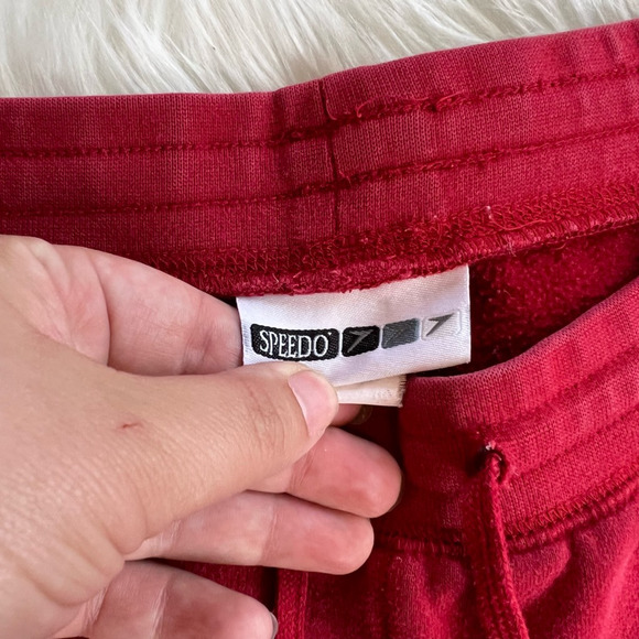 Speedo Womens Cropped Sweatpants Red Mid Rise Pockets Drawstring L - Picture 9 of 9